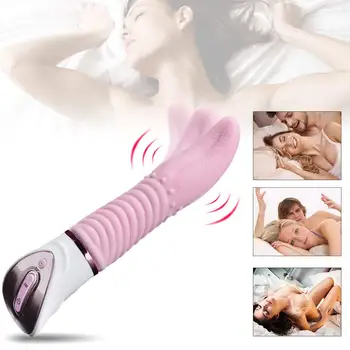 Dospelé samice Sexuálne Hračky Masturbator Klitorálny Stimulátor 10 Rýchlosť Jazyk Vibrátor Stick Ústne G-spot Veľké Vibračné Dildo Sex nástroj