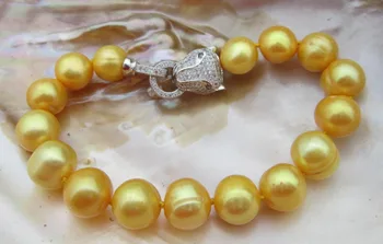 Očarujúce 9-10 mm south sea baroková perla náramok 8