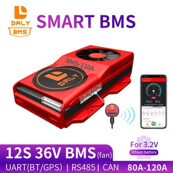 18650 smart BMS 12S 36V 80A 100A 120A Bluetooth 485 na USB zariadenie NTC UART softvér togther Lev LiFepo4 Batérie BMS S Ventilátorom