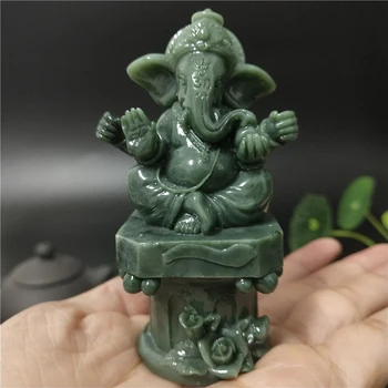 Pán Ganeš Socha Budhu Slon Boh Socha Muž-vyrobené z Jade Kameňa Remesiel Domov Záhradný Kvetináč Dekorácie Sôch Budhu