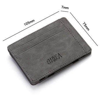 Upscale Upgrade Ultra Tenký Mini Peňaženka Muži Ženy Business PU Kožené Magic Malé Peňaženky Mincu Peňaženku, Kreditné Karty, Držiak na Peňaženky