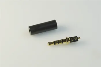 100ks 2,5 mm 4 póly, Stereo audio konektor Jack Adaptér konektor dual channel TRS mikrofón 4 Vodič Drôt Spájkovanie s Krytom