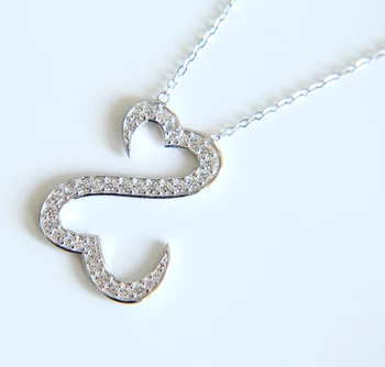 925 Sterling Silver Náhrdelník Šperky Jane Seymour cz náhrdelník Otvorenie Srdca Lásky, Prívesky, Náhrdelníky Pre Ženy, Darčeky
