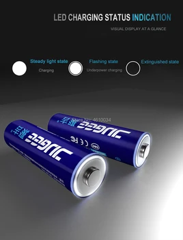 Jugee AA 1,5 V 3000mWh lítium li-ion nabíjateľnú batériu +4 Kanál polymer lithium li-ion batérie, nabíjačky batérií