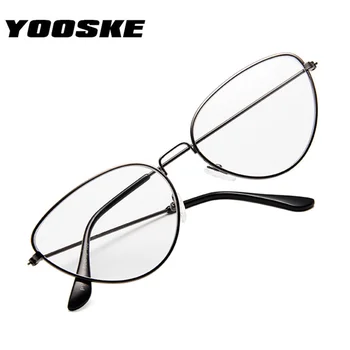 YOOSKE Vintage Mačka Okuliare Rám Ženy Jasné Šošovky dioptrické Okuliare Značky Dizajnér Optické Okuliare Trojuholník Rám na dioptrické Okuliare