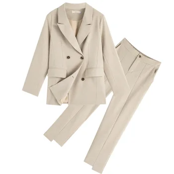 Plus veľkosť dámske L-5XL profesionálne nohavice vyhovovali dvoch-dielny Nové high-kvalitné ženské office bunda na jeseň a v zime Slim nohavice
