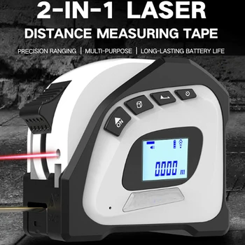 40M Laser Pásky Opatrenie Multi Vysokou Presnosťou Infračervené Meranie Vzdialenosti Nástroj S 5 M Páska Ič Stavebné Vodomerných Nástroj