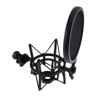 Mikrofón Mic Profesionálne Shock Mount s Pop Štít Filter Obrazovky nastavenie a presné polohovanie mic stand držiteľ
