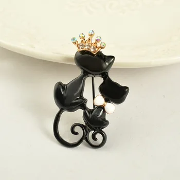 MZC Crystal Black Cat Brošňa Pre Ženy Smalt Zvierat Brošňa Pin Módne Šperky Špeciálne Príslušenstvo Roztomilý Kabát, Taška Brošňa Darček