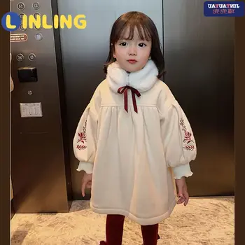 LINLING 2021 jesenné a zimné šaty Európskom štýle Čínskych bavlnené Šaty, sukne starožitné baby girl princezná šaty P732