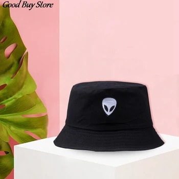 Vyšívané Cudzie Vedierko Hat Skladacia Bavlna Slnko Klobúky Street Style Pokrývku Hlavy Rybár Spp Muži Ženy Hip Hop Bežné Panama Lete