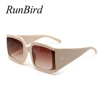 RunBird Béžová Čierna Nadrozmerné Okuliare pre Ženy 2020 Mužov Veľké Hrubé Námestie Slnečné Okuliare pre Ženy Lacné Hot Predaj Uv400 5505