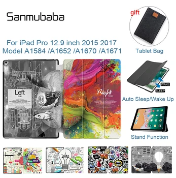 Sanmubaba puzdro Pre Apple iPad Pro 12.9 palcový 2017 Verzia Mozgu Graffiti Tablet Prípade funda Model A1584 A1652 A1670 A1671