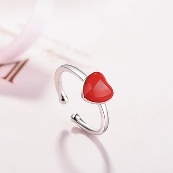 ANENJERY 925 Sterling Silver Klasické Šperky Sady Červené Srdce Náhrdelník+Náušnice+Krúžok+Náramok Pre Ženy Darček