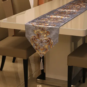 Luxusné Európskom štýle Black Gold Stôl Runner Jedálenský Stôl Handričkou Hotel Dekorácie