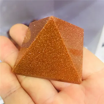 Zlatým pieskom Liečivé Pyramídy Prírodných Minerálnych Triangled Crystal Bod veľkoobchod