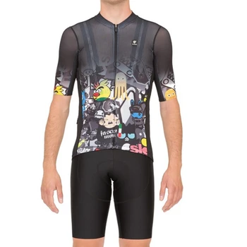 Pissei pánske letné krátke rukávy cyklistické tím oblečenie rýchle sušenie priedušná 9D gél vankúš ropa ciclismo