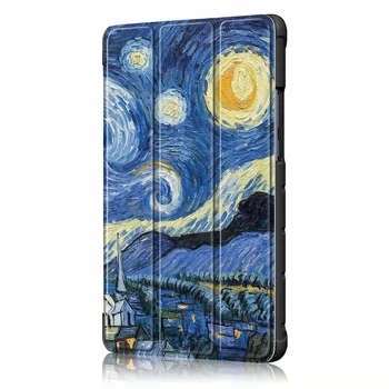 Pre Huawei MediaPad M5 Lite 8 palcový Tablet PU Kožené puzdro Magnet Pevné Maľované Stojan, Kryt