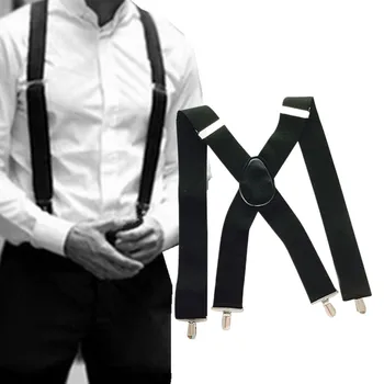 50mm Široké Mužov X-X Späť Tvar Ťažkých Nohavice, nohavice s Traky S Klipy
