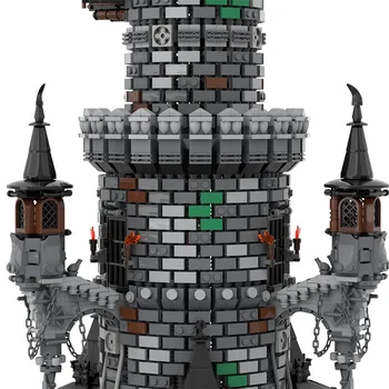 BuildMoc Sprievodca Veža Stredovekého Vyhňa Obchody City Architektúry Retro Hrad Temné Duše Mini Japonský Bloky Model Budovy