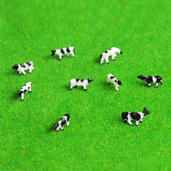 1/150 Stupnice Mini Model Krava Čierna A Biela Pre Stavebné Vlak Budovanie Cestnej Krajiny Piesku Tabuľka Rozloženia Diorama Plastové
