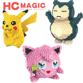 HC Magic Diamond Stavebné bloky, Hračky, Kreslené Micro Tehly Charmander Anime Hračka Aukcie Čísla Roztomilý deti k narodeninám