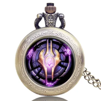 Nový Príchod World of Warcraft Delaney Family Theme Glass Dome Quartz Vreckové hodinky S Náhrdelník Reťazca Darček Pre Chlapcov Mužov