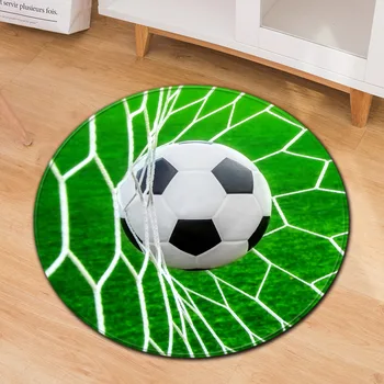 Kolo Mat 3D Tvorivé Futbal a Basketbal vzor Tlače koberce pre Obývacia Izba, Spálňa Oblasti Koberec Flanelové Detská Izba Dekor Koberec
