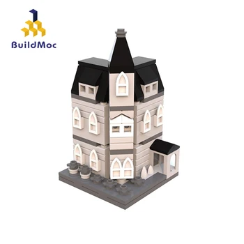 BuildMoc Mesto, Výhľad na Ulicu Addams Family Mansion Mini Dom Modulových stavebnicových Kociek Tvorca Expert HOBBY Hračky Pre Deti, Darčeky