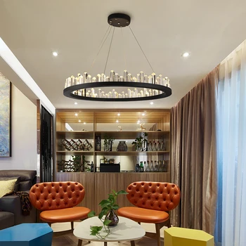 Krištáľový luster moderný minimalistický luxusné prírodné atmosféru krúžok obývacia izba lampa Nordic reštaurácia, bar lampy
