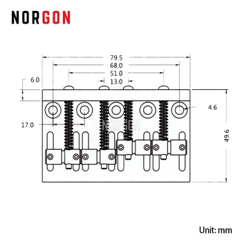 Norgon 4-String Elektrická basgitara Most Čiernej a Striebornej Nástroje Náhradné Diely a Príslušenstvo