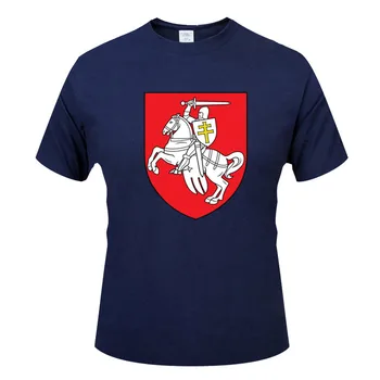 Nové Módne Krátky Rukáv T-shirt Tlač národnej vlajky štátny znak, erb Bieloruska Mužov t shirt O-krku topy mužov oblečenie