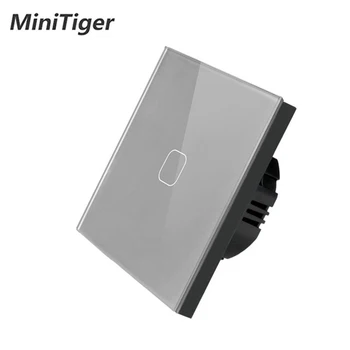 MiniTiger EU/UK štandard Nepremokavé 1/2/3 Gang LED svetlo, Dotyk Prepínač Senzor Nástenné svietidlo Prepínač Tvrdeného Skla Nástenné svietidlo Prepínač