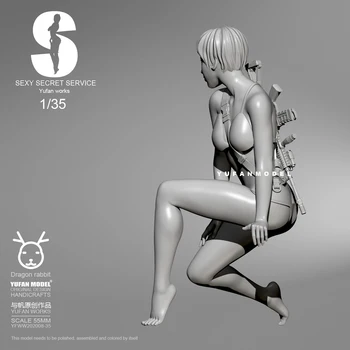 1/35 Resinových Sexy Agent Girl self-assembeld YuFan Model YFWW35-201902