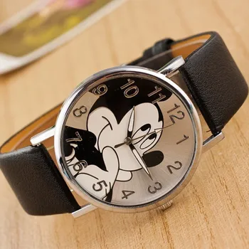Reloj mujer 2019 Nové Mickey cartoon ženy hodinky Módne Kože študenti, deti Športové digitálne Quartz hodinky Zegarek damski