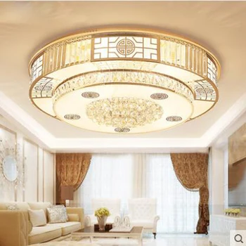 Moderné Čínske zlato kolo led crystal lampa obývacia izba lampy, stropné lampy, spálňa štúdia reštaurácia svietidlá led osvetlenie zariadenie
