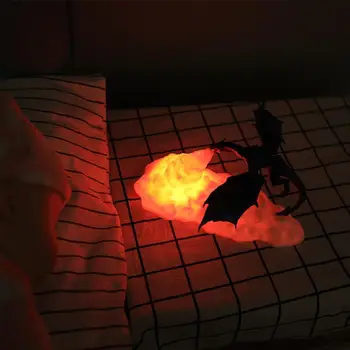 3D Vytlačené LED Fire Dragon Svietidlá Nočné Svetlo Nabíjateľná Náladu Mäkké Svetlo Pre Spálne Chlapec, Izba Spálňa Kempovanie Turistika Dekorácie