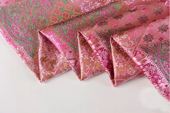 115x100cm Ružová Veža štýl Kovové štítky na Jacquardove Brocade, Textílie, 3D žakárové farbená priadza, tkaniny,odevy, posteľná bielizeň,taška,záves