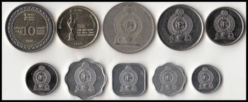 Srí Lanka 10 Ks Sada Mincí Ázia Nový, Originálny Mince Unc Zberateľská Edícia Reálne Vzácne Pamätné Náhodné Rok