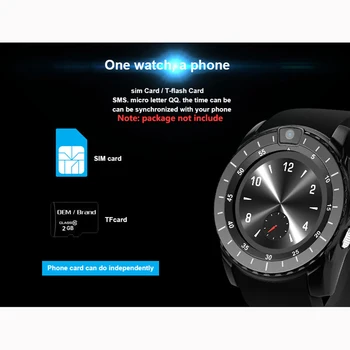 Smartwatch Bluetooth Fitness Tracker Fotoaparát SIM Správy Hovory Pripomienka pre iphone a mužov android Huawei PK V8 Smart hodinky