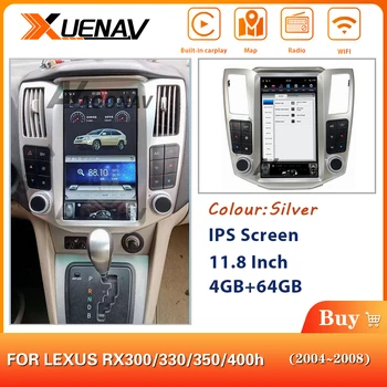 11.8 Palcový Android Autoradio Multimediálny Systém Pre Lexus RX RX300 RX330 RX350 RX400H 2004-2008 Auta GPS Navigácie DVD Prehrávač