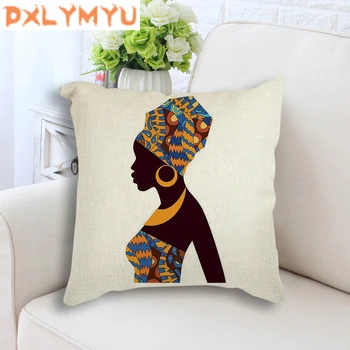 Dekoratívny Vankúš Farebné Africkej Ženy Umenie Maľba Dekoratívne Gauč Hodiť Vankúš Bavlnené Obliečky Vankúš Sofa Auto Domova