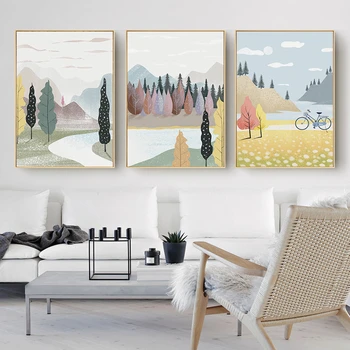 Nordic vidieka umenie plagáty, háj, tlač olejomaľby, plátno obrazy vhodné pre obývacie izby a spálne dekorácie