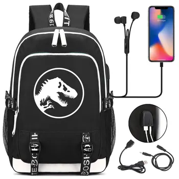 Móda Dobrodružstvo Jurský Park Dinosaur World USB Chlapec, Dievča, Knihy, Školské tašky Ženy, Mužov, Teenagerov Notebook Batoh Packsack