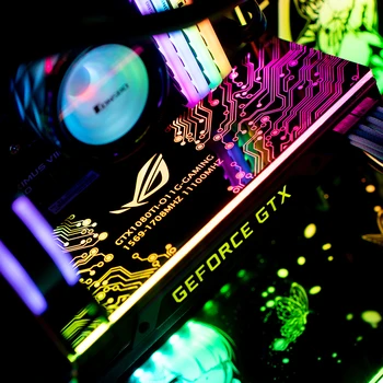 Prípade Strane GPU Backplate Panel Šasi svetlo rada Pre PC dekorácie Prispôsobenie 5V ARGB/ 12V RGB/ Molex Farebné MOD urob si sám