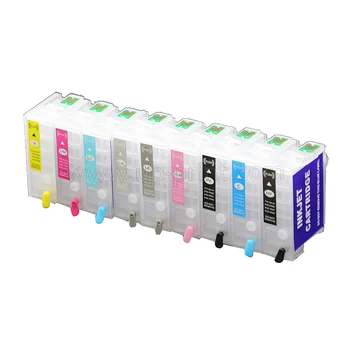 9 farieb naplniteľné atramentom cartridge pre Epson Surecolor P600 SC-P600 tlačiareň s automatickým reset čipy T7601 - T7609