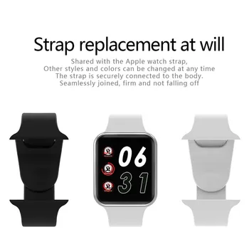 44 mm Remienok Smart Hodinky 1:1 Aktualizovaný Bezdrôtové Nabíjanie Smartwatch 44 MM Série 4 Aktualizovaný pre Apple Hodinky IOS Iphone Android telefónu