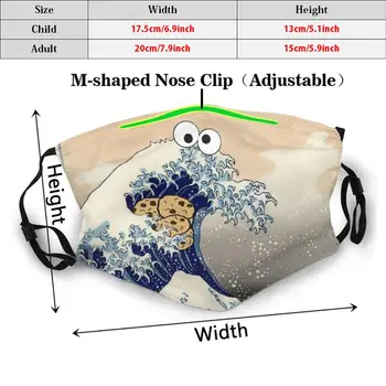 More Je Pre Cookie Umývateľný Dospelých, Deti Filter Úst Maska Mora Cookie Hokusai Vlna Skvelé Mimo Kanagawa