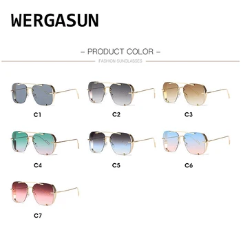 WERGASUN Luxusné Značky Dizajnér Žena Punk slnečné Okuliare Ženy Gradient Odtiene Objektív Dámy UV400 Oculos