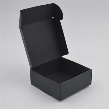 50pcs Čierne Remeslo Papier Kraft black Box Balenie Box Svadobné Party Malý Darček Cukríky Šperky Package Políčok Pre Ručne vyrábané Mydlo box